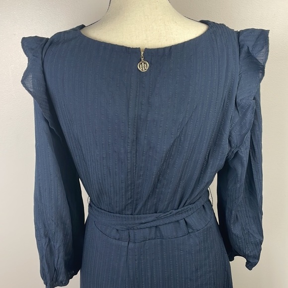 NWT Tommy Hilfiger Women Surplice Midi Wrap Dress SZ 14 Blue - Picture 11 of 14